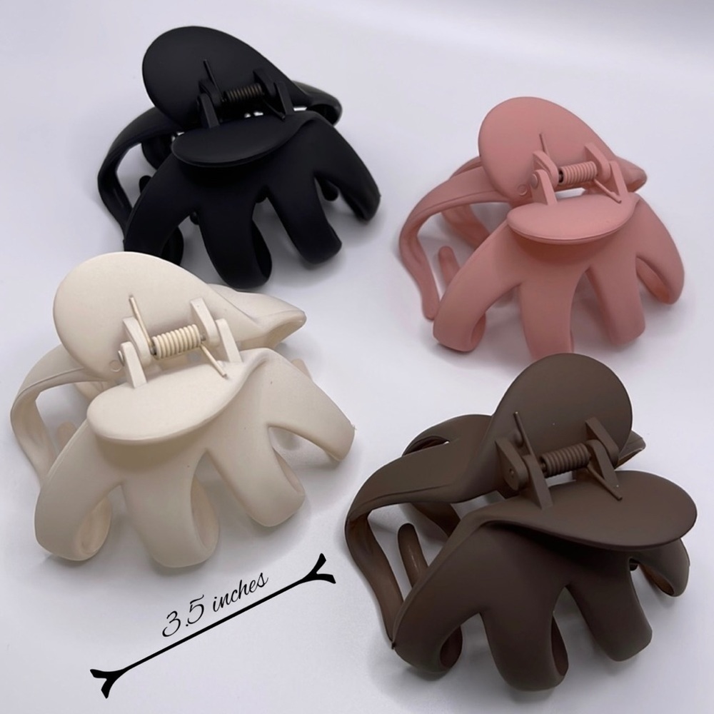 Large Hair Claw Clips 4 PCs assorted colors matte - Picture 2 of 7